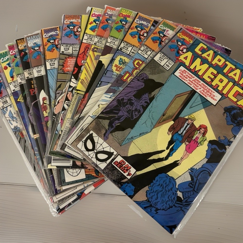 Captain America Marvel Comic Books Lot Of 15. Mint Condition In Plastic.